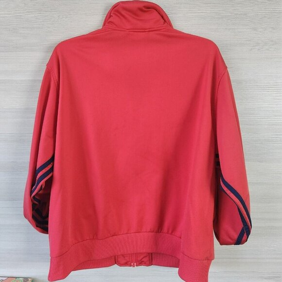 Adidas 3 Stripes Trefoil Warmup Jacket XL Red Navy Full Zip Retro Y2K Vintage - Picture 3 of 14